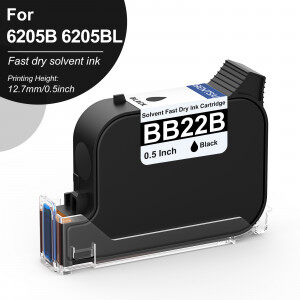 BENTSAI BB22B Black Original Solvent Fast Dry Ink Cartridge for 6205B 6205BL Handheld Printer - 1 Pack