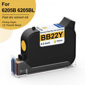 BENTSAI BB22Y Yellow Original Solvent Fast Dry Ink Cartridge for 6205B 6205BL Handheld Printer - 1 Pack