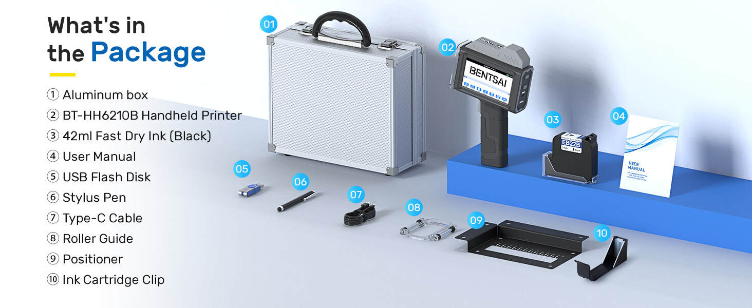 Packing list for BENTSAI 6210B handheld printer