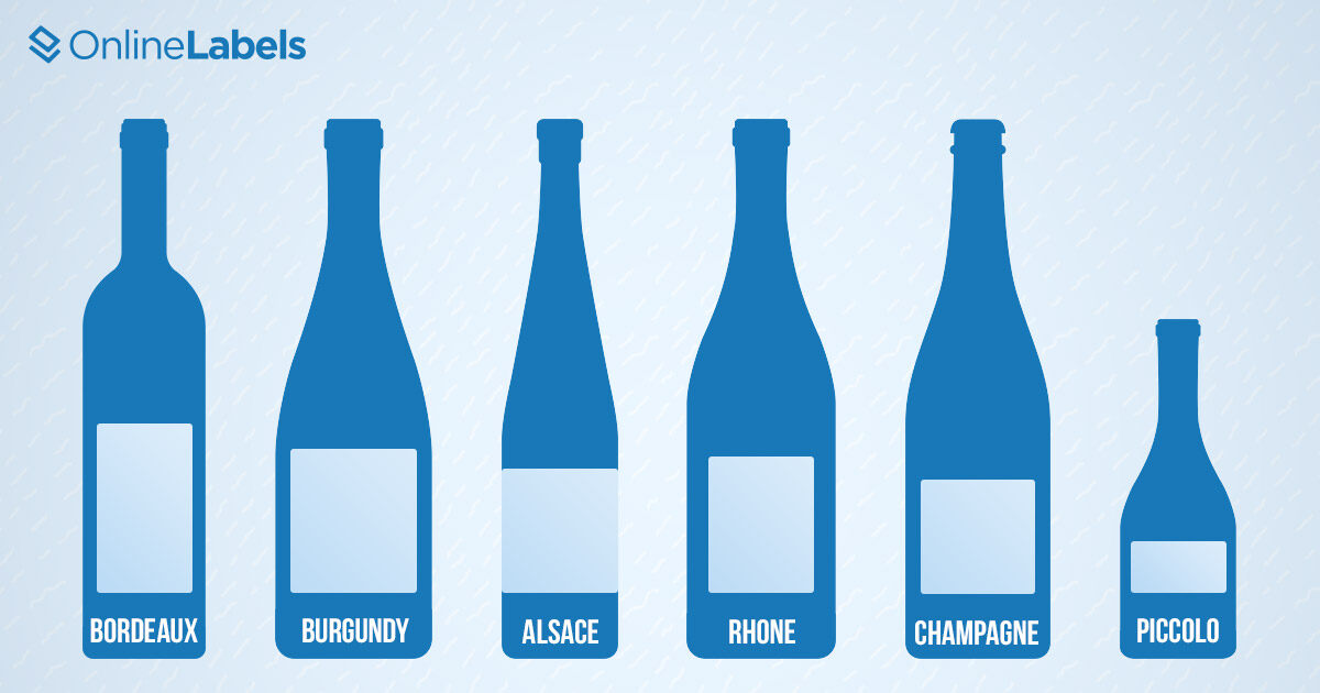 Wine bottle label at different size